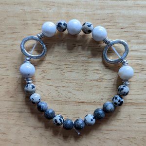 Handmade Semi-Precious Stone Beaded Stretch Bracelet (20/24)